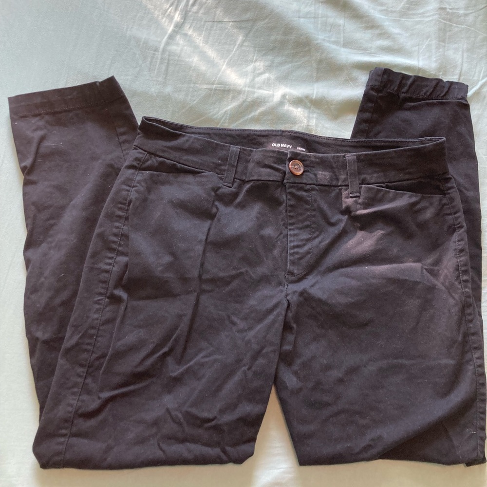 Old Navy Skinny Black Khaki Pants size 8 Short